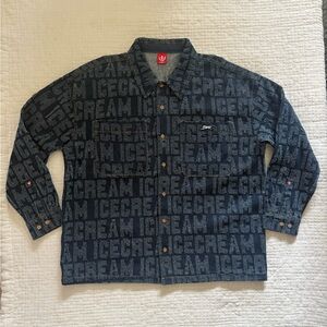 IceCream Oversized Echo Long-Sleeve Shirt 'Blue Moon' jacket soft jean “NEW” men